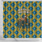 Buffalo Soldiers Christmas Shower Curtain Blue Yellow Plaid Parade Illustration Design - African Pride