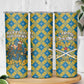 Buffalo Soldiers Christmas Skinny Tumbler Blue Yellow Plaid Parade Illustration Design - African Pride