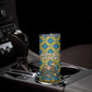 Buffalo Soldiers Christmas Skinny Tumbler Blue Yellow Plaid Parade Illustration Design - African Pride