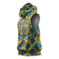 Buffalo Soldiers Christmas Sleeveless Hoodie Blue Yellow Plaid Parade Illustration Design - African Pride