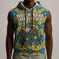 Buffalo Soldiers Christmas Sleeveless Hoodie Blue Yellow Plaid Parade Illustration Design - African Pride