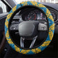 Buffalo Soldiers Christmas Steering Wheel Cover Blue Yellow Plaid Parade Illustration Design - African Pride