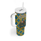 Buffalo Soldiers Christmas Tumbler With Handle Blue Yellow Plaid Parade Illustration Design - African Pride