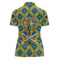 Buffalo Soldiers Christmas Women Polo Shirt Blue Yellow Plaid Parade Illustration Design - African Pride
