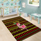 Uganda Christmas Area Rug Flamingo Lights Uganda Flag and Black Red Yellow - African Pride