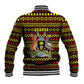 Uganda Christmas Baseball Jacket Flamingo Lights Uganda Flag and Black Red Yellow - African Pride