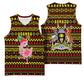 Uganda Christmas Basketball Jersey Flamingo Lights Uganda Flag and Black Red Yellow - African Pride