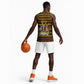Uganda Christmas Basketball Jersey Flamingo Lights Uganda Flag and Black Red Yellow - African Pride