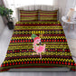 Uganda Christmas Bedding Set Flamingo Lights Uganda Flag and Black Red Yellow - African Pride