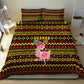 Uganda Christmas Bedding Set Flamingo Lights Uganda Flag and Black Red Yellow - African Pride