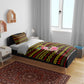 Uganda Christmas Bedding Set Flamingo Lights Uganda Flag and Black Red Yellow - African Pride