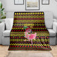 Uganda Christmas Blanket Flamingo Lights Uganda Flag and Black Red Yellow - African Pride