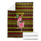 Uganda Christmas Blanket Flamingo Lights Uganda Flag and Black Red Yellow - African Pride