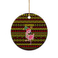 Uganda Christmas Ceramic Ornament Flamingo Lights Uganda Flag and Black Red Yellow - African Pride