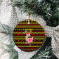 Uganda Christmas Ceramic Ornament Flamingo Lights Uganda Flag and Black Red Yellow - African Pride