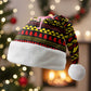 Uganda Christmas Santa Hat Flamingo Lights Uganda Flag and Black Red Yellow - African Pride