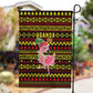 Uganda Christmas Garden Flag Flamingo Lights Uganda Flag and Black Red Yellow - African Pride
