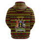 Uganda Christmas Hoodie Flamingo Lights Uganda Flag and Black Red Yellow - African Pride