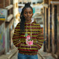 Uganda Christmas Hoodie Flamingo Lights Uganda Flag and Black Red Yellow - African Pride