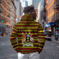 Uganda Christmas Hoodie Flamingo Lights Uganda Flag and Black Red Yellow - African Pride