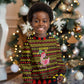 Uganda Christmas Kid Ugly Christmas Sweater Flamingo Lights Uganda Flag and Black Red Yellow - African Pride