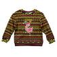 Uganda Christmas Kid Ugly Christmas Sweater Flamingo Lights Uganda Flag and Black Red Yellow - African Pride
