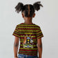 Uganda Christmas Kid T shirt Flamingo Lights Uganda Flag and Black Red Yellow - African Pride