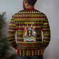 Uganda Christmas Ugly Christmas Sweater Flamingo Lights Uganda Flag and Black Red Yellow - African Pride