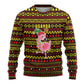 Uganda Christmas Ugly Christmas Sweater Flamingo Lights Uganda Flag and Black Red Yellow - African Pride