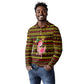 Uganda Christmas Long Sleeve Polo Shirt Flamingo Lights Uganda Flag and Black Red Yellow - African Pride