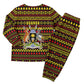 Uganda Christmas Pajama Set Flamingo Lights Uganda Flag and Black Red Yellow - African Pride