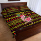 Uganda Christmas Quilt Bed Set Flamingo Lights Uganda Flag and Black Red Yellow - African Pride