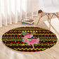 Uganda Christmas Round Carpet Flamingo Lights Uganda Flag and Black Red Yellow - African Pride