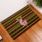 Uganda Christmas Rubber Doormat Flamingo Lights Uganda Flag and Black Red Yellow - African Pride