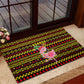 Uganda Christmas Rubber Doormat Flamingo Lights Uganda Flag and Black Red Yellow - African Pride