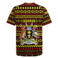 Uganda Christmas Rugby Jersey Flamingo Lights Uganda Flag and Black Red Yellow - African Pride
