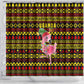 Uganda Christmas Shower Curtain Flamingo Lights Uganda Flag and Black Red Yellow - African Pride