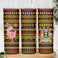 Uganda Christmas Skinny Tumbler Flamingo Lights Uganda Flag and Black Red Yellow - African Pride
