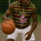 Uganda Christmas Sleeveless Zip Hoodie Flamingo Lights Uganda Flag and Black Red Yellow - African Pride