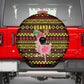 Uganda Christmas Spare Tire Cover Flamingo Lights Uganda Flag and Black Red Yellow - African Pride