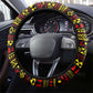 Uganda Christmas Steering Wheel Cover Flamingo Lights Uganda Flag and Black Red Yellow - African Pride