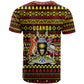 Uganda Christmas T shirt Flamingo Lights Uganda Flag and Black Red Yellow - African Pride