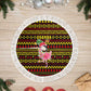 Uganda Christmas Tree Skirt Flamingo Lights Uganda Flag and Black Red Yellow - African Pride