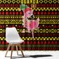Uganda Christmas Window Curtain Flamingo Lights Uganda Flag and Black Red Yellow - African Pride