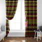 Uganda Christmas Window Curtain Flamingo Lights Uganda Flag and Black Red Yellow - African Pride