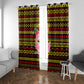 Uganda Christmas Window Curtain Flamingo Lights Uganda Flag and Black Red Yellow - African Pride