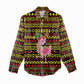Uganda Christmas Women Casual Shirt Flamingo Lights Uganda Flag and Black Red Yellow - African Pride