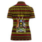 Uganda Christmas Women Polo Shirt Flamingo Lights Uganda Flag and Black Red Yellow - African Pride