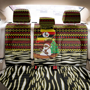 Uganda Christmas Back Car Seat Cover Santa in Canoe Christmas Tree Uganda Map Flag - African Pride