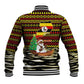 Uganda Christmas Baseball Jacket Santa in Canoe Christmas Tree Uganda Map Flag - African Pride